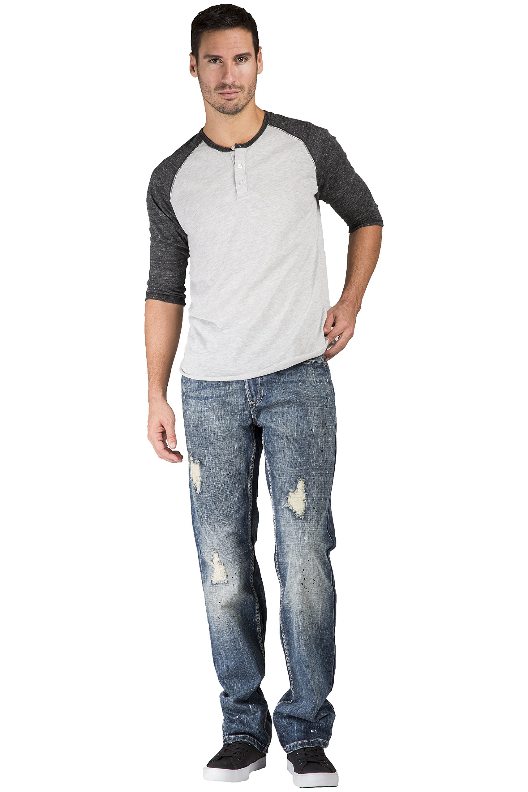 Level 7 Men's Slim Straight Premium Denim Jeans - Handcrafted Artisan Wash | Comfortable & Stylish for Casual Wear, Office & Night Out