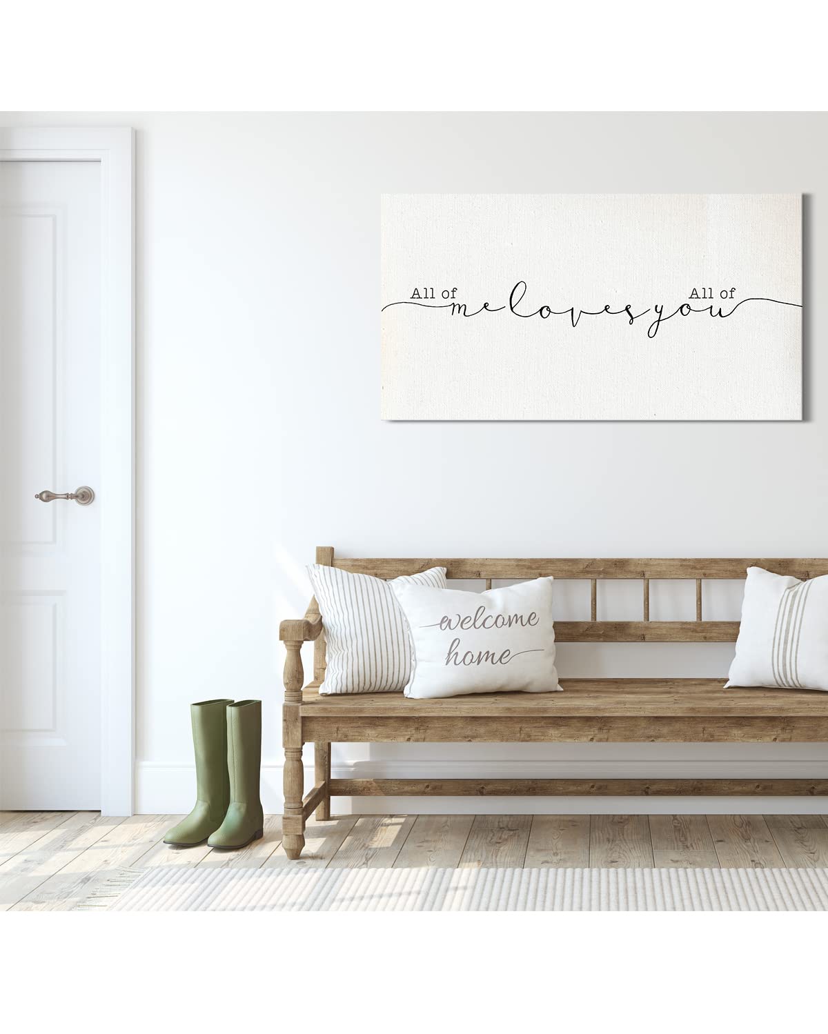 All of Me Loves All of You - Minimalist Canvas Wall Art for Master Bedroom - Romantic Couples Decor - 60x30 Ready to Hang - Perfect Wedding & Anniversary Gift - Ideal for Bedroom, Living Room & Home Decor