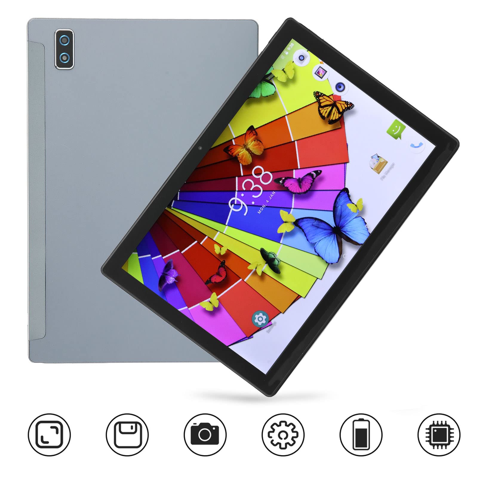 10.1 Inch Android 10 Tablet with 4G LTE, Octa-Core Processor, 8GB RAM, 256GB Storage, 2.4G/5G WiFi, Bluetooth 5.0, GPS, 8800mAh Battery - Expandable to 128GB - Perfect for Work, Study, and Entertainment on the Go