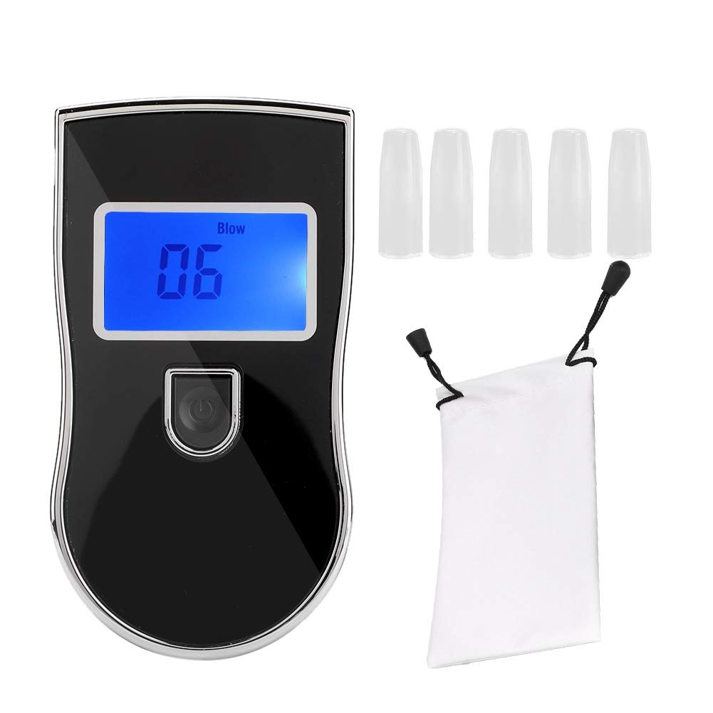 Portable Digital LCD Alcohol Breath Tester Analyzer with Blue Backlight - Accurate BAC Detection for Personal & Professional Use - Perfect for Parties, Driving Safety, Workplace Testing, and Law Enforcement