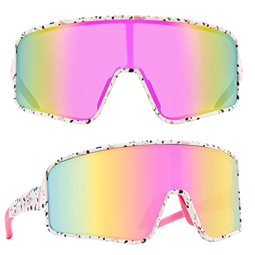 O1-white With Black Pink Splatter/Pink Lens