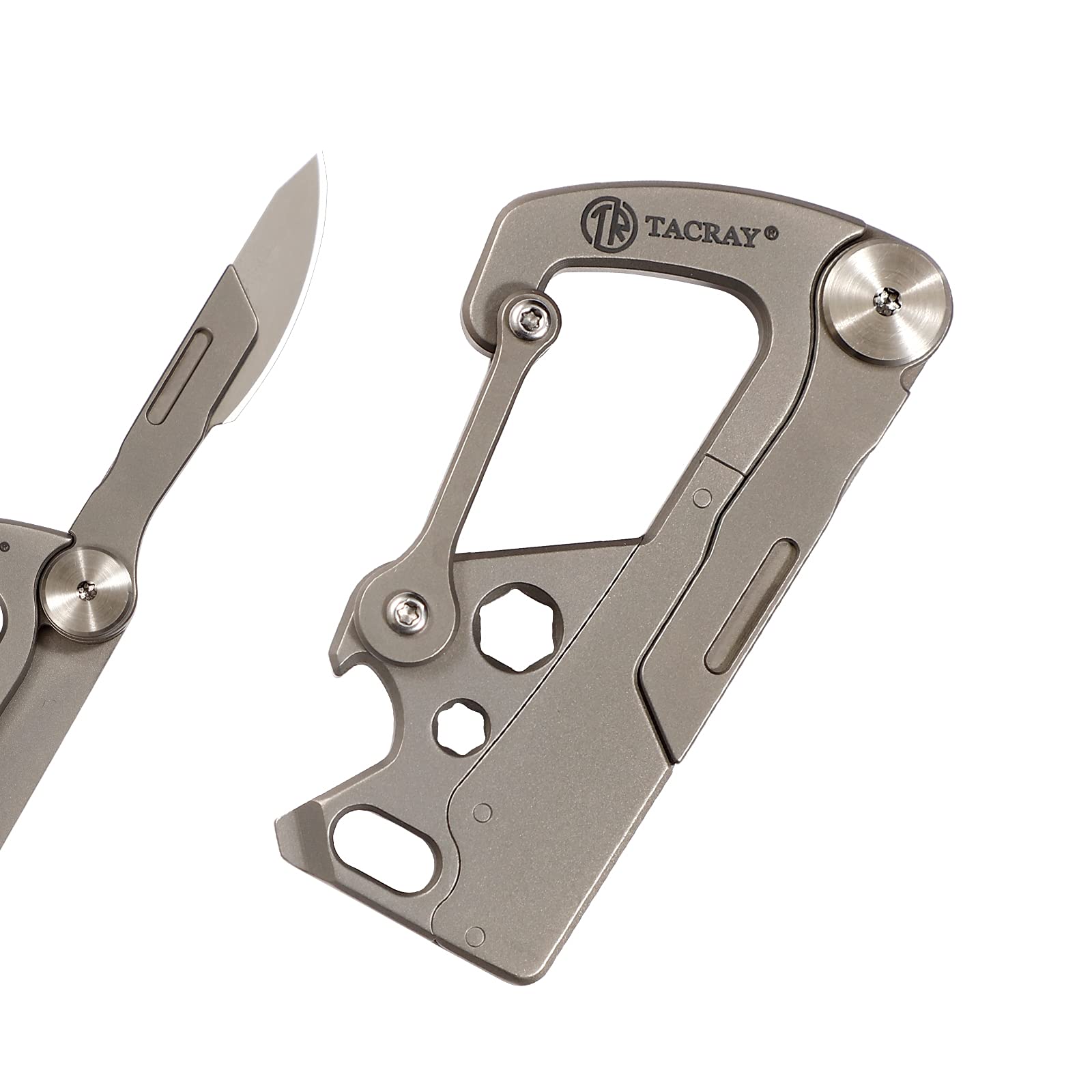 TACRAY Compact EDC Keychain Clip - Small Carabiner Key Holder with Quick Release, Anti-Lost Backpack Hook & Multitool (Bottle Opener + Flat Screwdriver) - Perfect for Outdoor, Hiking, Camping & Everyday Carry Essentials