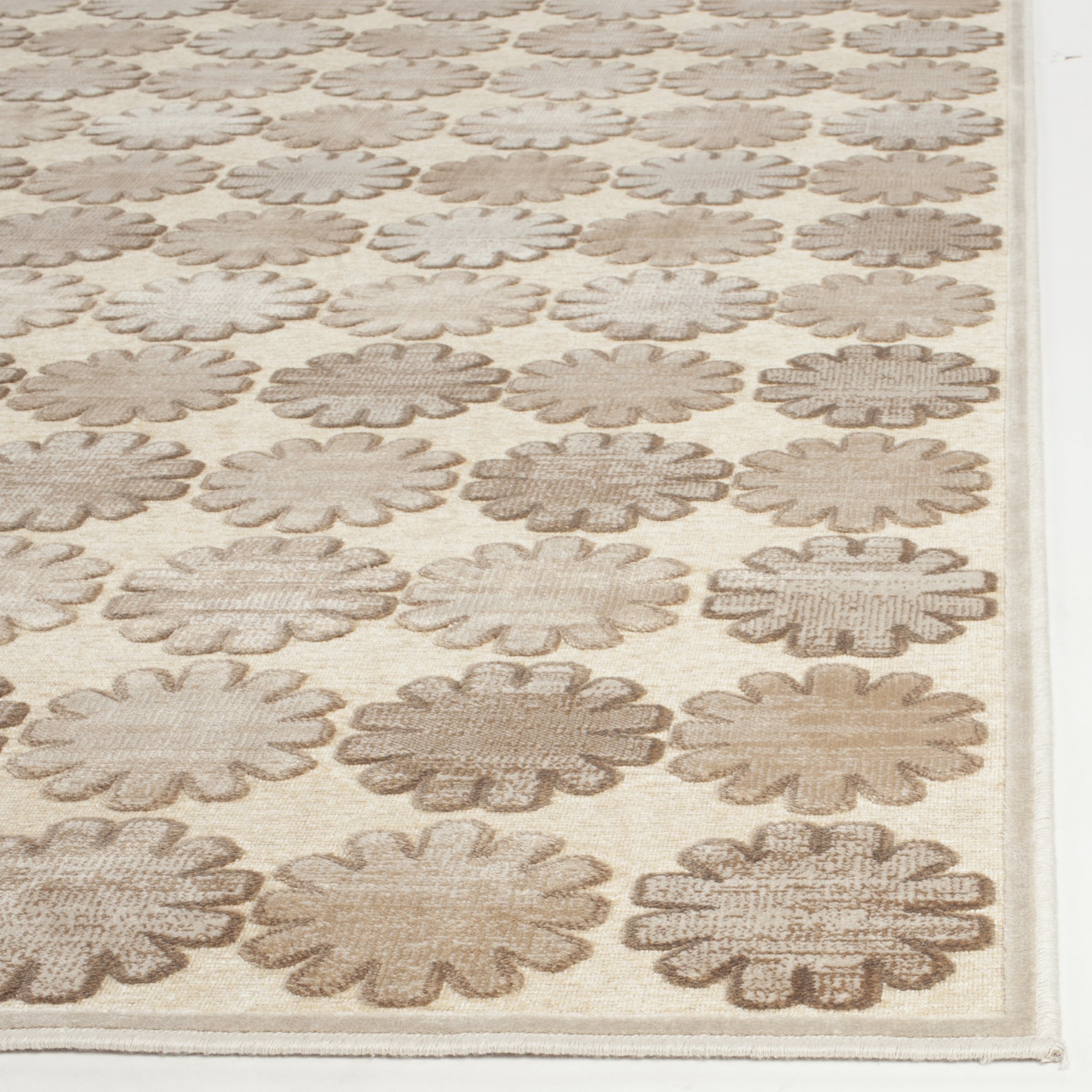 MARTHA STEWART x SAFAVIEH 8' x 10' Stone/Cream Area Rug MSR74301 - Soft Viscose Rug for Living Room, Dining Room & Bedroom | Perfect for Home Decor, Family Gatherings & Cozy Spaces