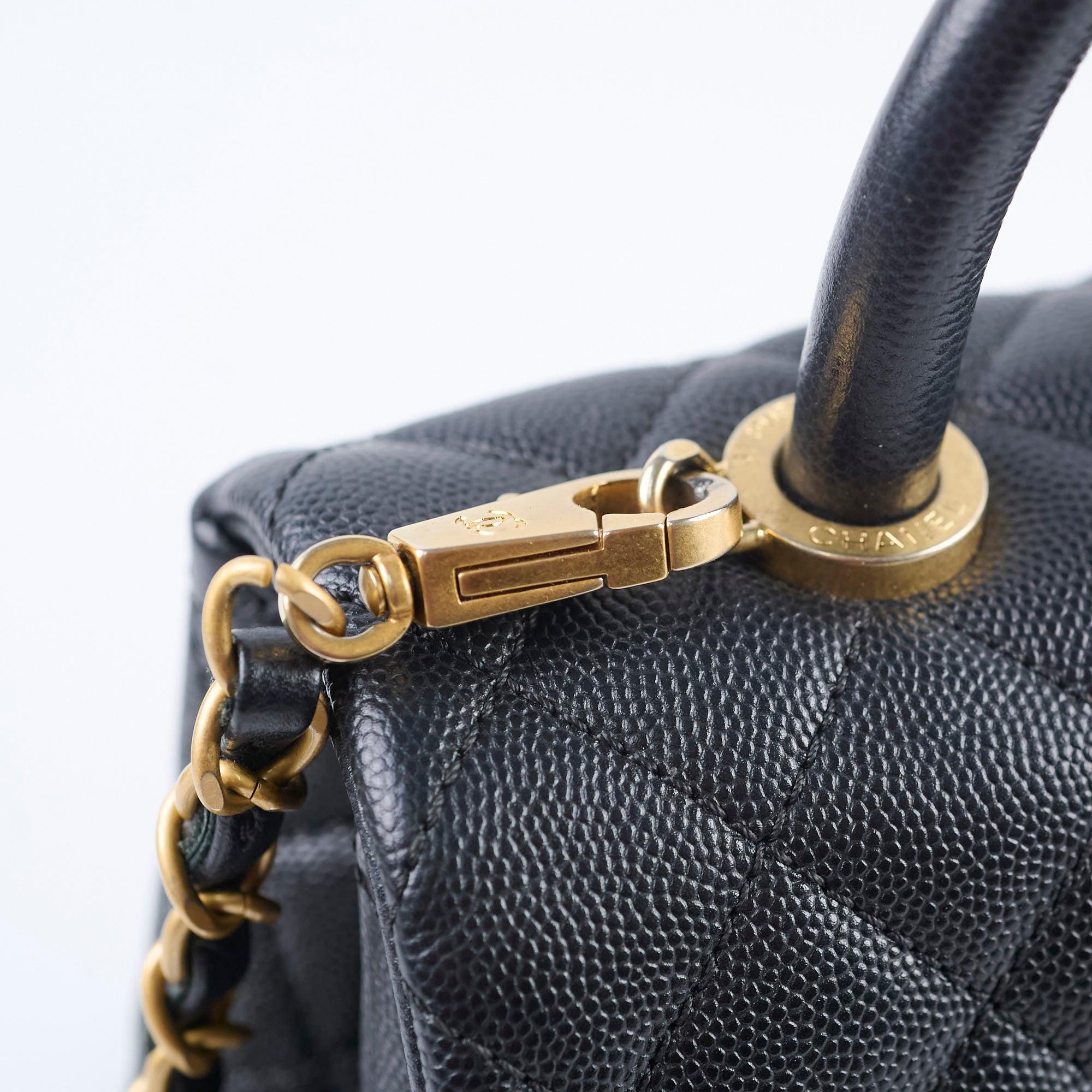 Chanel Medium Coco Handle Bag in Black Caviar Leather - Luxury Crossbody Purse for Women, Perfect for Work, Evening Events & Daily Use