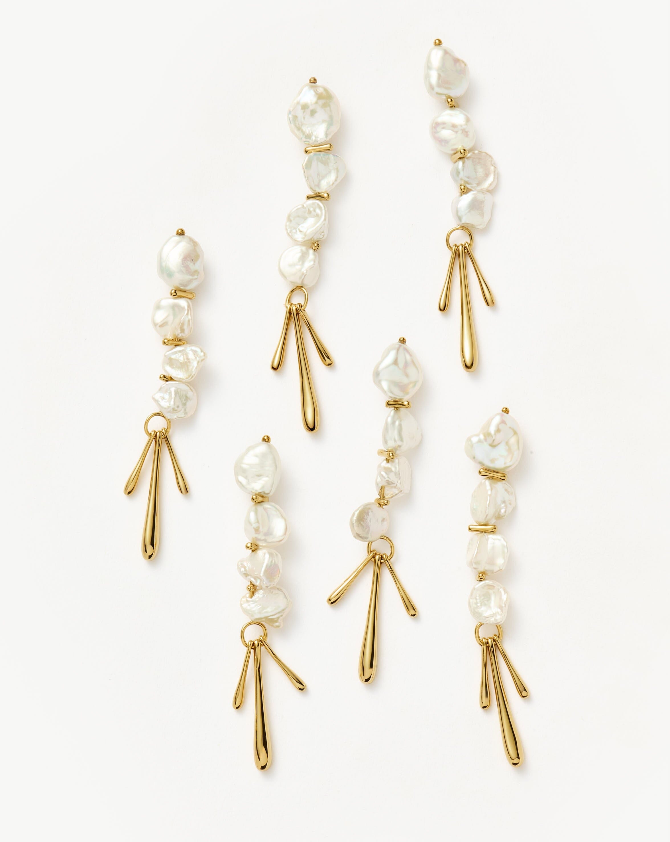 Exquisite Keshi Pearl Drop Earrings for Women - 18k Gold Plated Handmade Sculptural Jewelry | Perfect for Weddings, Parties & Special Occasions