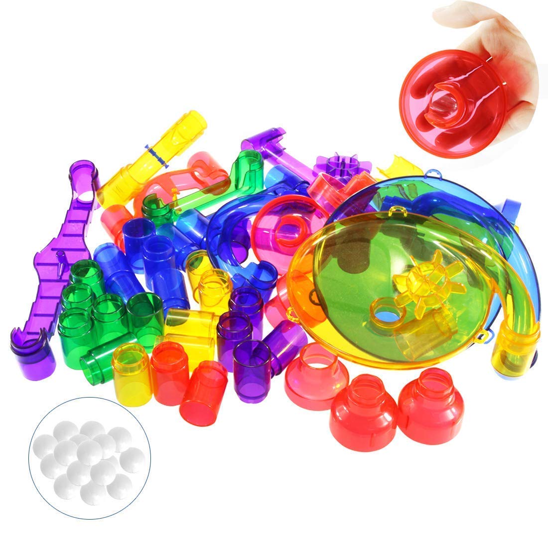 WTOR 216PCS Marble Run Super Set - STEM Educational Building Blocks Toy for Kids, Marble Maze Game for Boys & Girls Ages 4-8, Creative Construction Learning Toy (216 Pieces) - Perfect for Birthday Gifts, Classroom Activities & Indoor Play