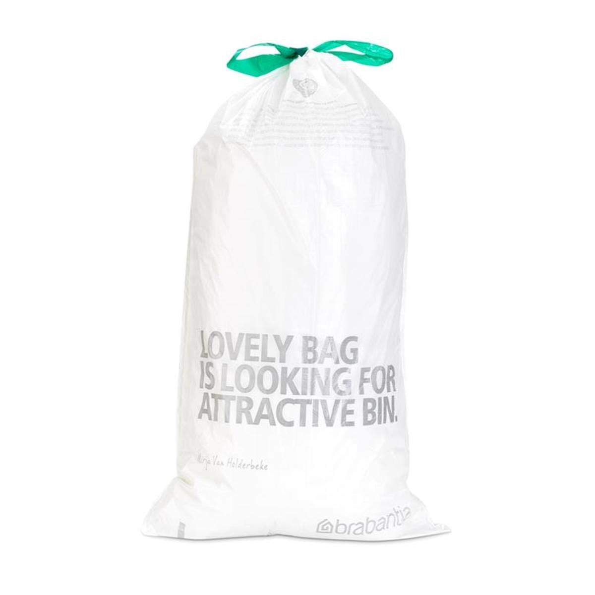 Brabantia 12 Rolls of 20 Type G 30 Litre Bin Liners - Heavy Duty Trash Bags for Kitchen, Bathroom & Office Waste Disposal