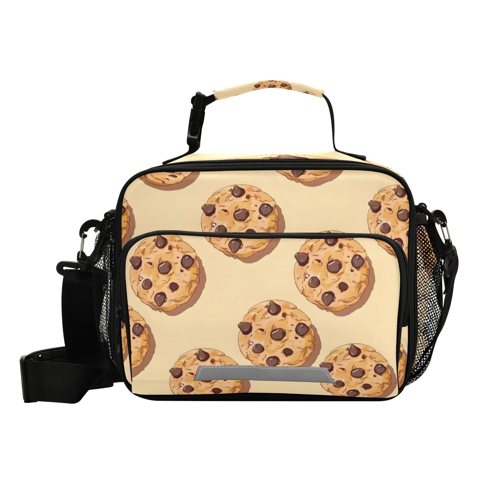 Insulated Chocolate Cookies Kids Lunch Bag - Reusable & Childish Lunch Box for Boys & Girls, Cooler Tote with Shoulder Strap - Perfect for School, Office, Picnic & Travel