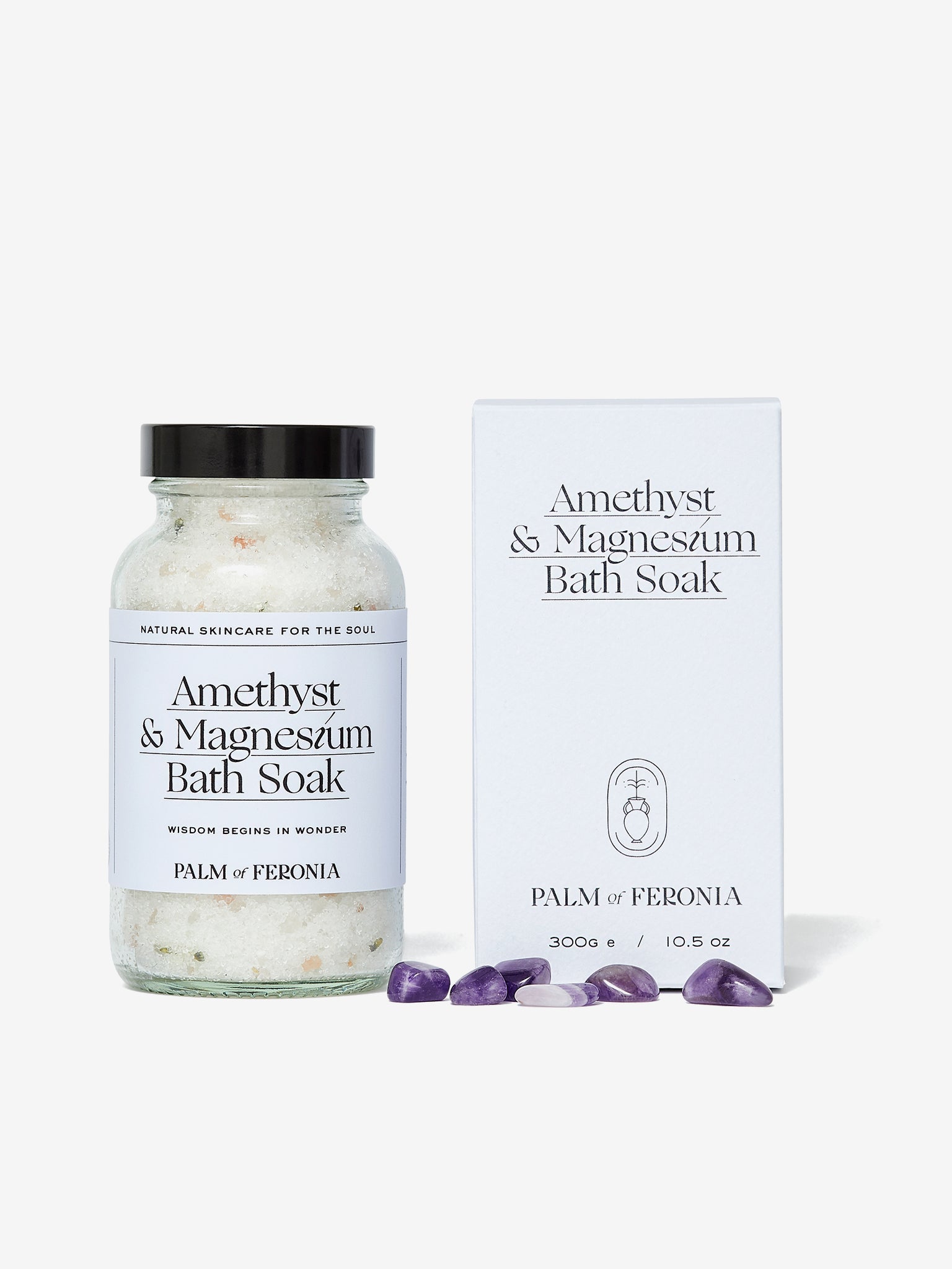 Feronia Amethyst & Magnesium Bath Soak 300g - Relaxing Mineral Soak for Stress Relief & Muscle Recovery - Perfect for Spa Nights & Self-Care Routines