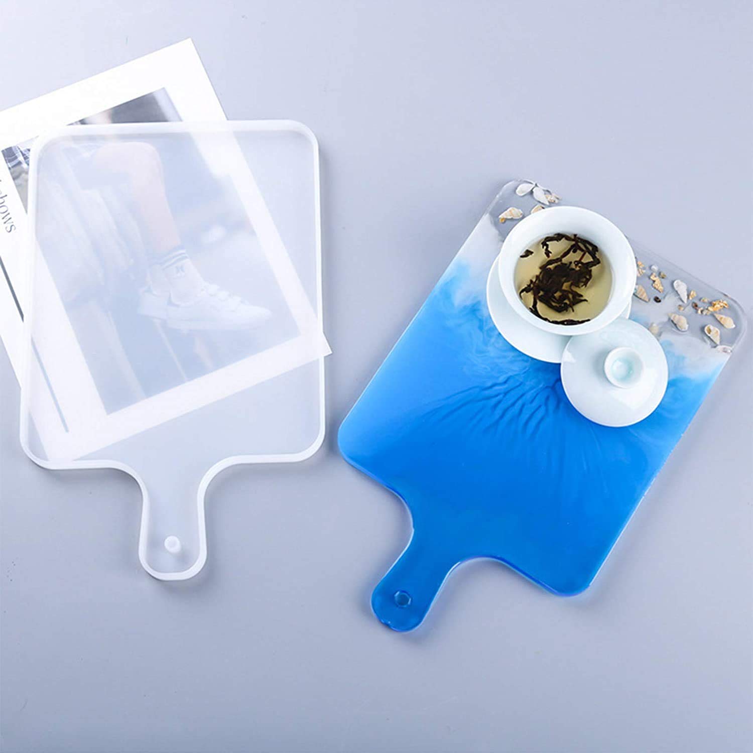 1 PCS Silicone Resin Mold for Epoxy Resin Casting - DIY Serving Board & Tray with Sides - Perfect for Home Decor, Gift Making, and Craft Projects