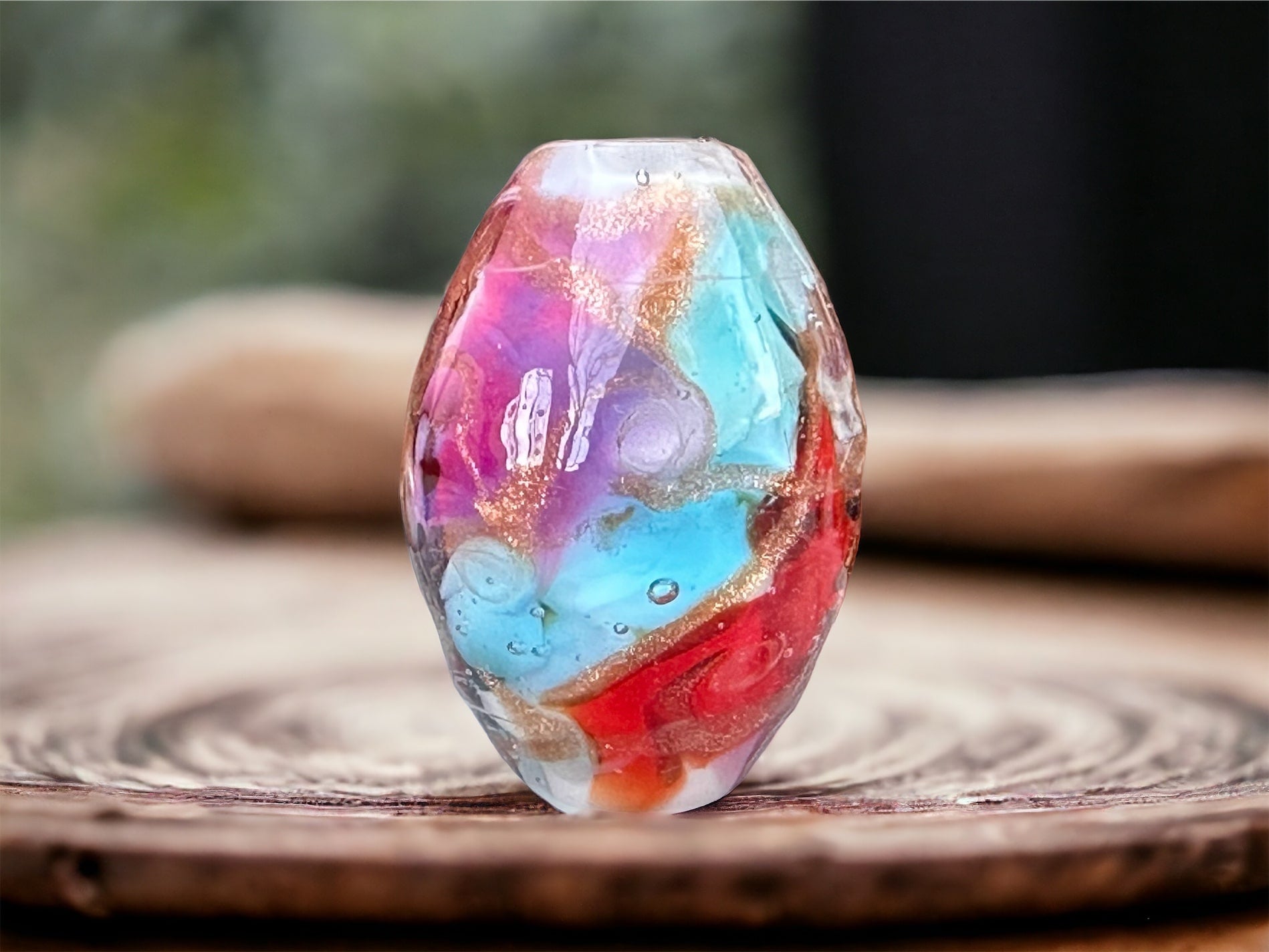 Sunset Dreams Lampwork Glass Focal Bead for Jewelry Making - Handmade Artisan Bead for Necklaces, Bracelets & DIY Craft Projects