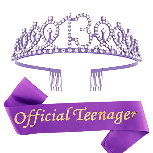 Purple 13th Sash & Tiara Set