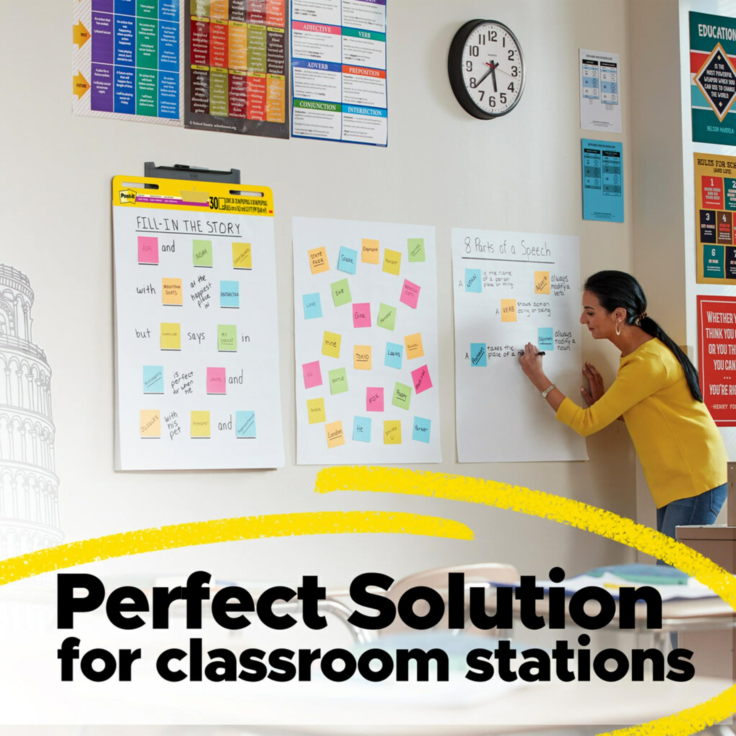 Post-it Super Sticky Easel Pad - 25 x 30 Inches Large White Premium Flip Chart Paper, 30 Sheets/Pad, 6 Pads Pack (559VAD6PK) - Perfect for Office Meetings, Classroom Presentations & Creative Brainstorming Sessions