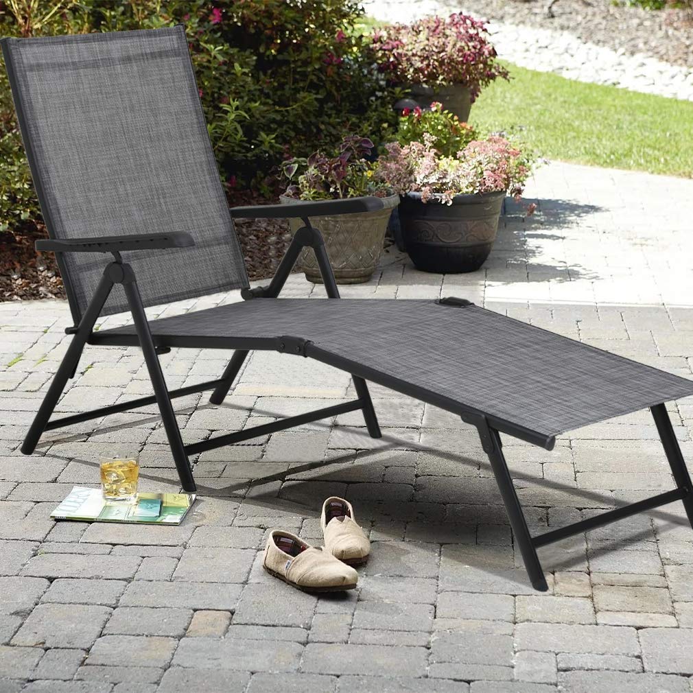XXF Bag Patio Lounge Chair - Outdoor Folding Chaise Lounge with Arms for Sunbathing, Poolside Relaxing, Beach Lounging & Backyard Comfort - Perfect for Patio, Garden, and Vacation Use