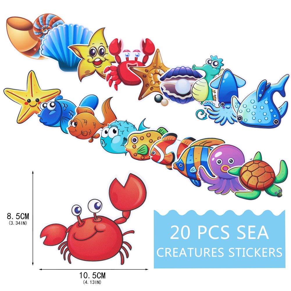20 PCS Non-Slip Bath Stickers for Kids - Strong Adhesive Bathtub Safety Stickers for Toddlers & Babies - Perfect for Bath Time Fun and Safety in Showers, Tubs, and Pools
