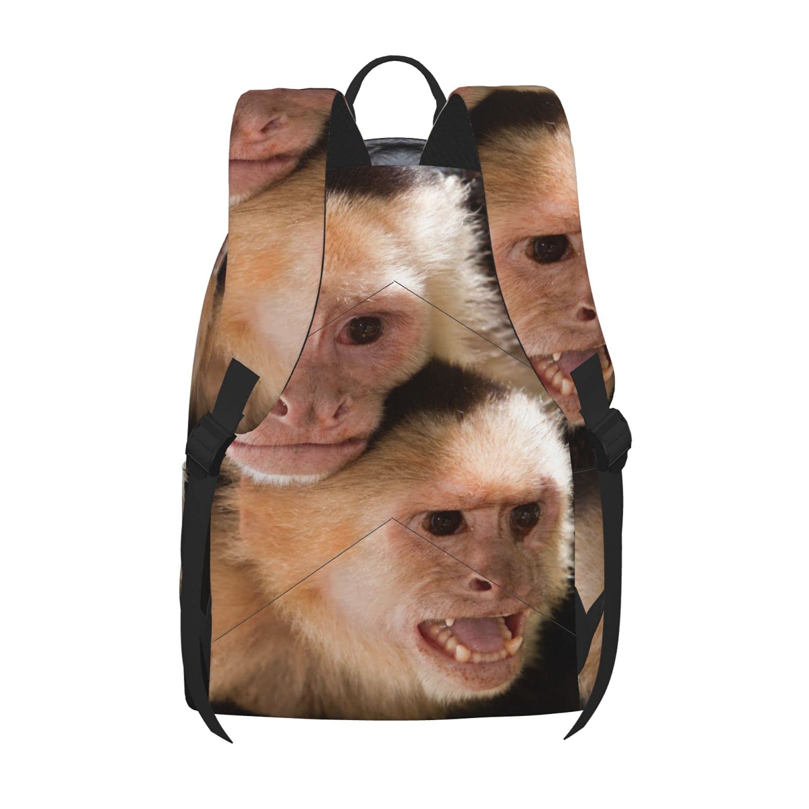 3D Animal Print 16 Inch Laptop Backpack - Capuchin Monkey Design School Bookbag, Travel Daypack & Shoulder Bag for Men & Women | Perfect for College, Work, Hiking & Outdoor Adventures
