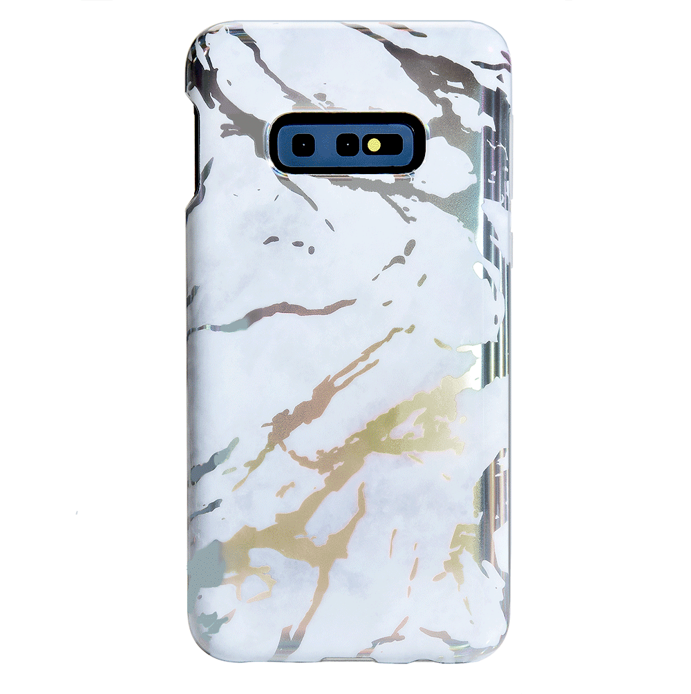 Holo White Marble Phone Case for Samsung Galaxy S21/S20/Note 20 - Premium Protective Cover with Glitter Design - Perfect for Everyday Use, Work & Travel