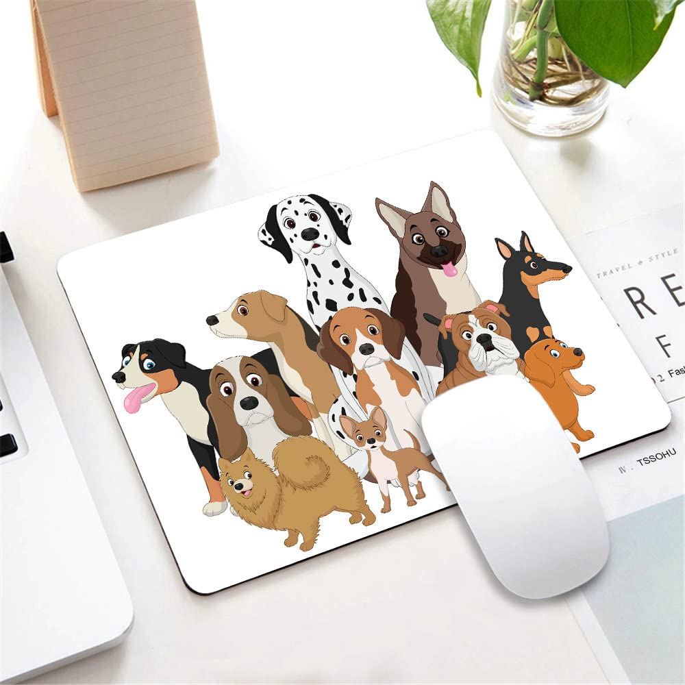 7.9 x 9.5 Inch Cute Cartoon Dog Mouse Pad - Non-Slip Rubber Base, Washable Computer Mouse Mat for Wireless Mouse - Perfect for Office, Gaming & Home Workspace