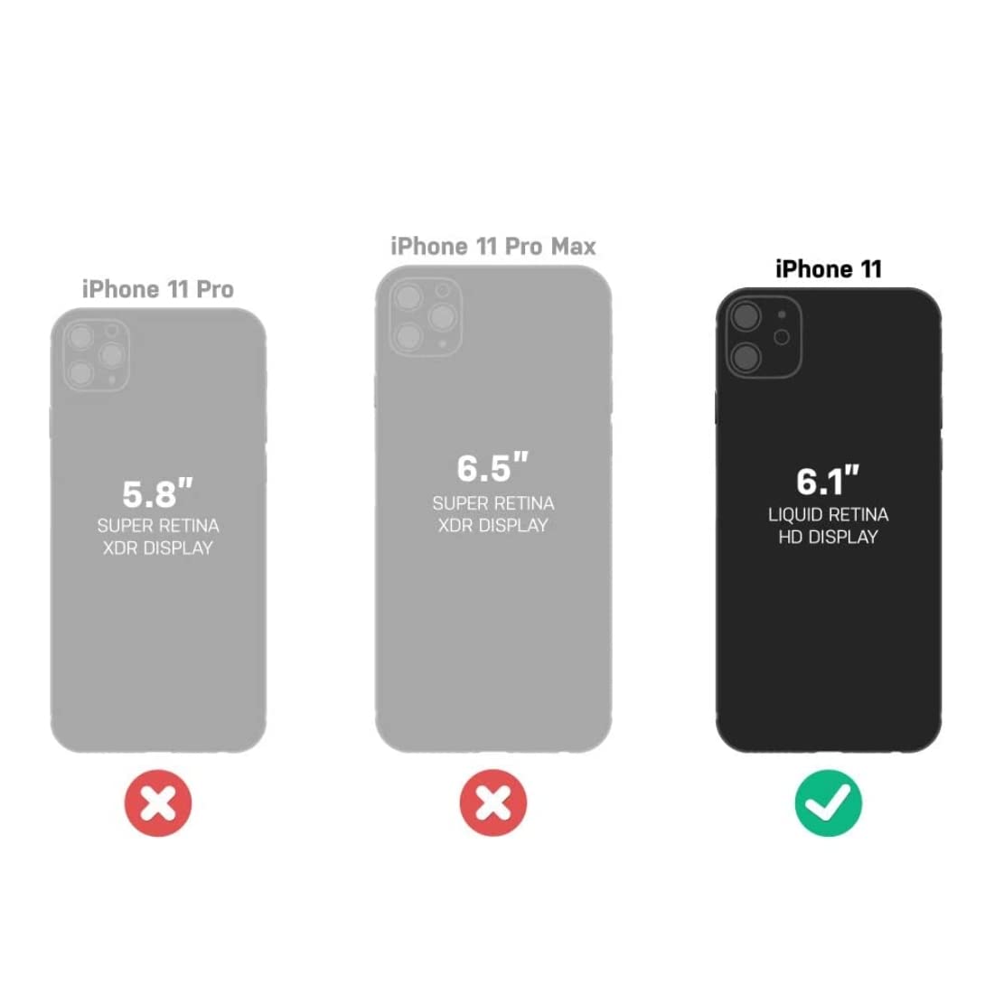 Defender 11 Shockproof Protective Case for iPhone 11 (Screenless Edition) - Anti-Scratch, Durable Cover - Perfect for Outdoor Activities, Travel & Daily Protection (Black)