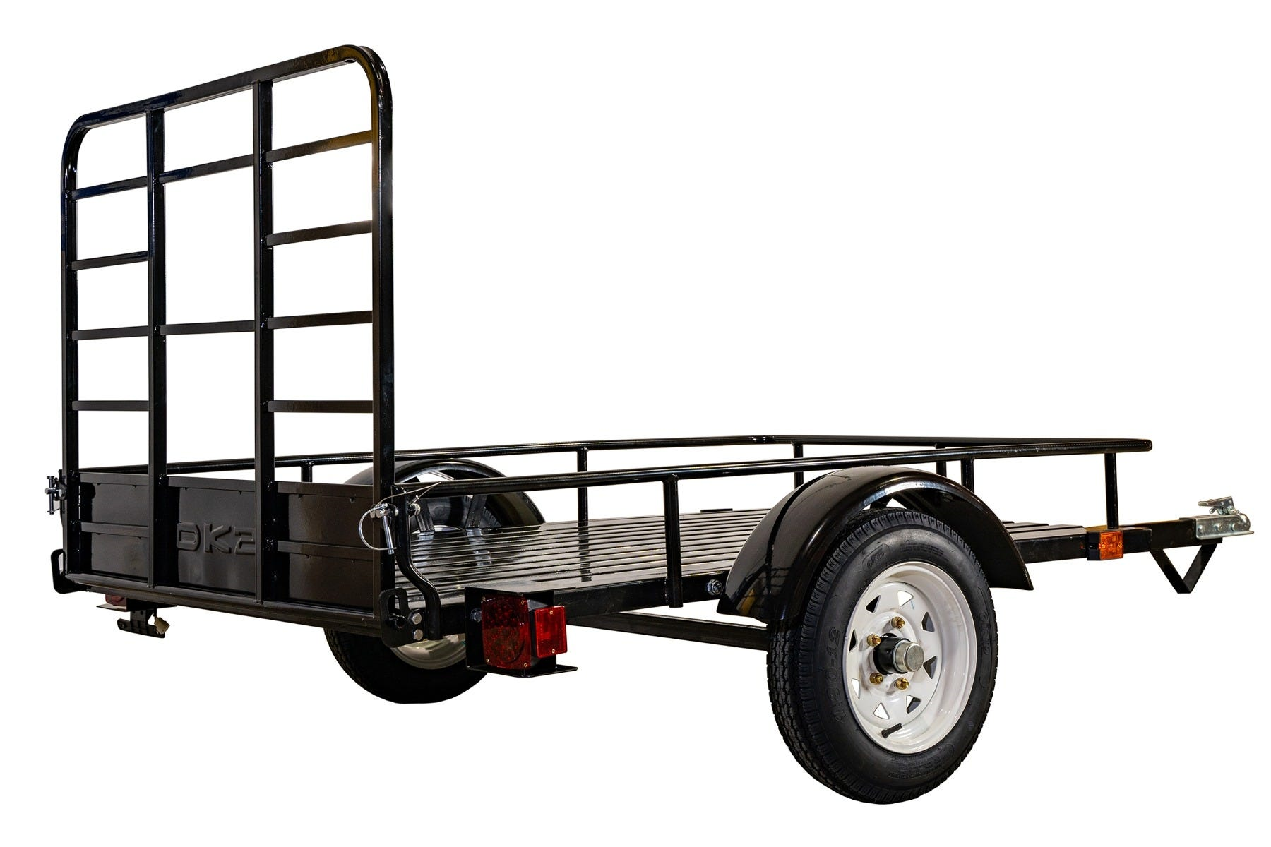 DK2 MMT4X6O 4x6 ft Single Axle Open Utility Trailer - 1295 lbs Capacity, Powder Coated Black - Perfect for Hauling ATVs, Motorcycles & Yard Equipment