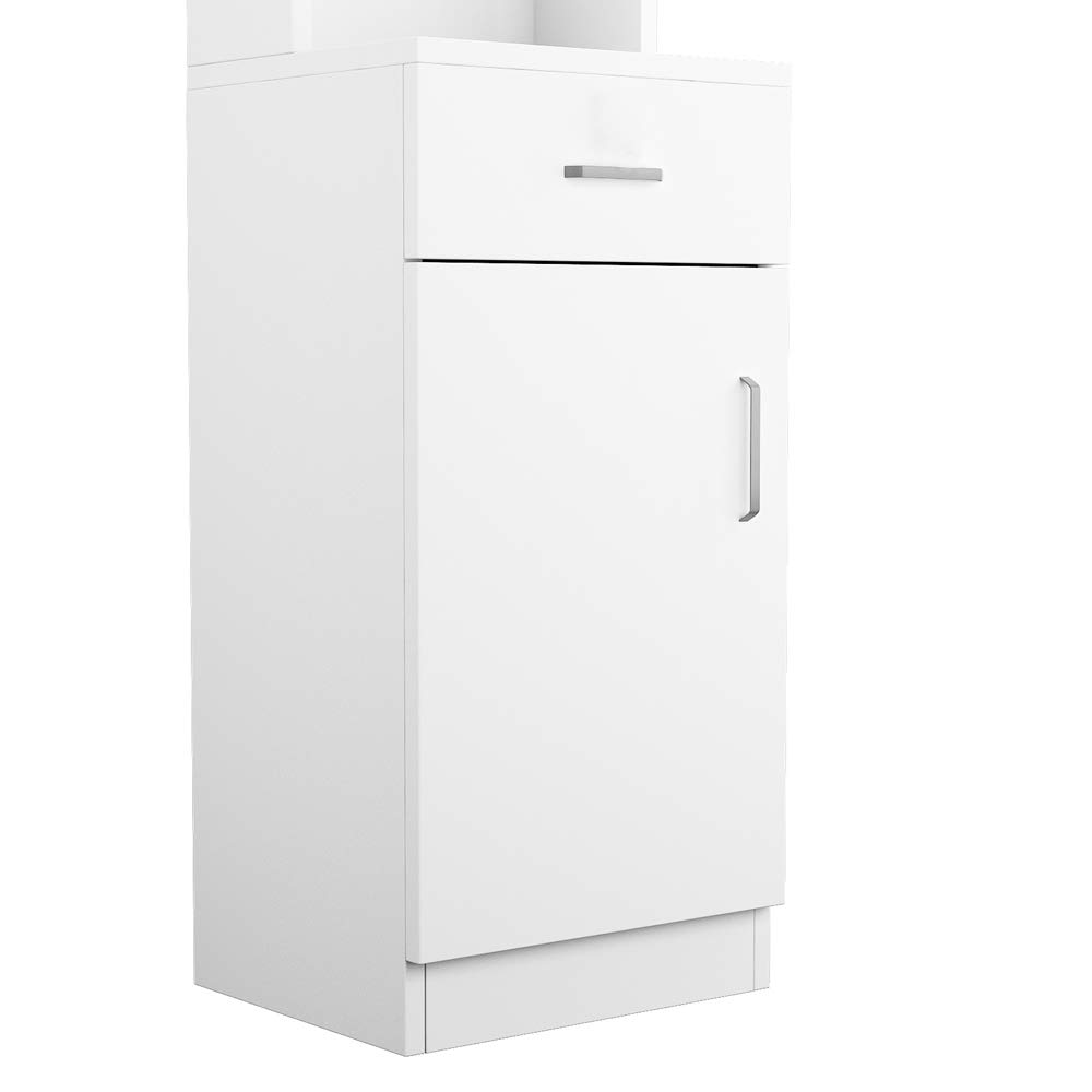Wall Mount Salon Stations for Hair Stylists & Barbers - 3-Tier Storage Shelf, Large Lockable Drawers (13.4
