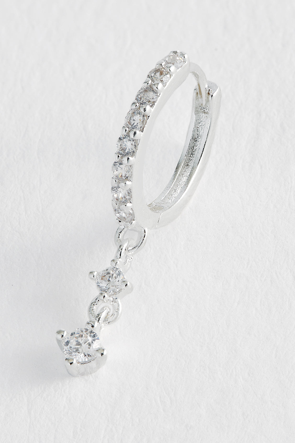 Sterling Silver Plated CZ Drop Huggie Earrings for Women - Elegant Dangle Hoop Earrings for Everyday Wear & Special Occasions