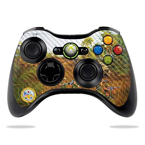 MightySkins Carbon Fiber Skin for Microsoft Xbox 360 Controller - Protective Durable Textured Cover | Easy to Apply & Remove | Made in USA | Perfect for Gaming, Collectors & Customization Enthusiasts