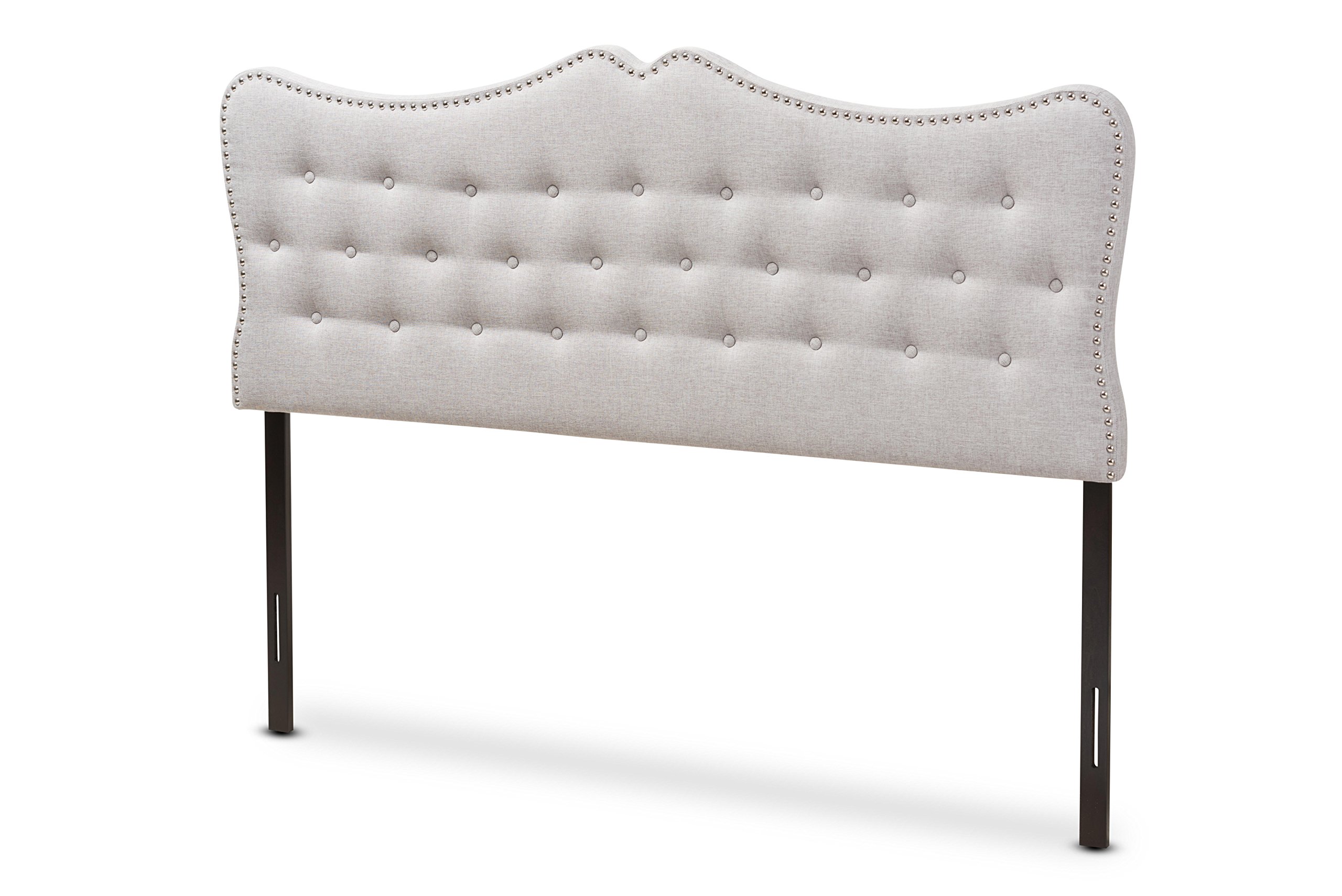 Baxton Studio Allina Modern Fabric Queen Size Headboard - Greyish Beige Upholstered Bed Frame Headboard for Master Bedroom, Guest Room & Home Decor