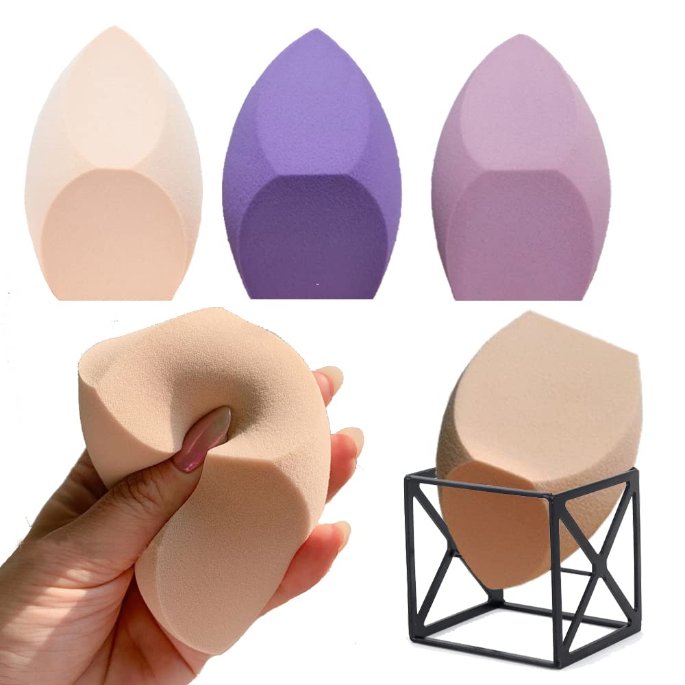 Premium Makeup Sponge Blender Set with Holder - Soft Beauty Blending Puff for Liquid Foundation, Powder & Sunscreen - Professional Cosmetic Applicator for Flawless Makeup - Perfect for Daily Use, Travel & Makeup Artists