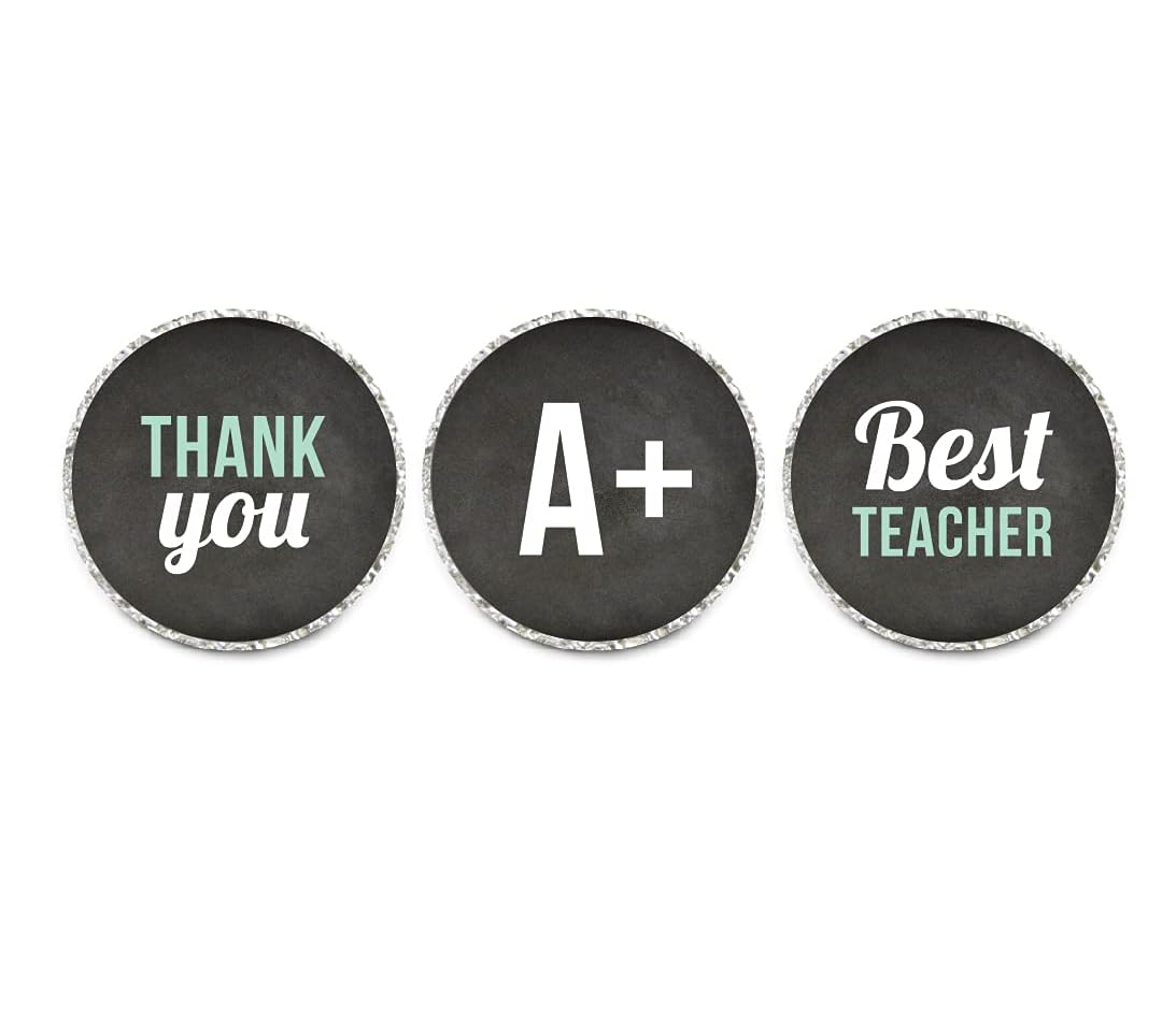 Andaz Press Chocolate Drop Labels Trio - 216-Pack Candy Wrappers for Hershey Kisses, Perfect for Teacher Appreciation Gifts, Back to School, Graduation & Thank You Notes - Sweet Treat Packaging for Classrooms, Parties & Events