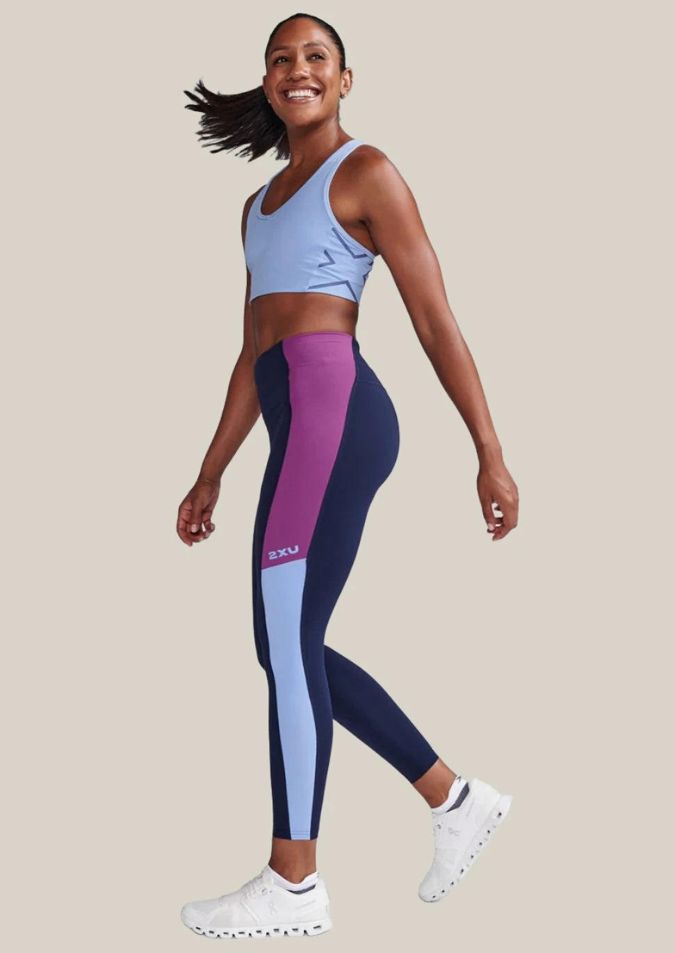 Form Spliced High-Rise Compression Tights - Midnight Black | Women's Workout Leggings for Yoga, Running & Gym