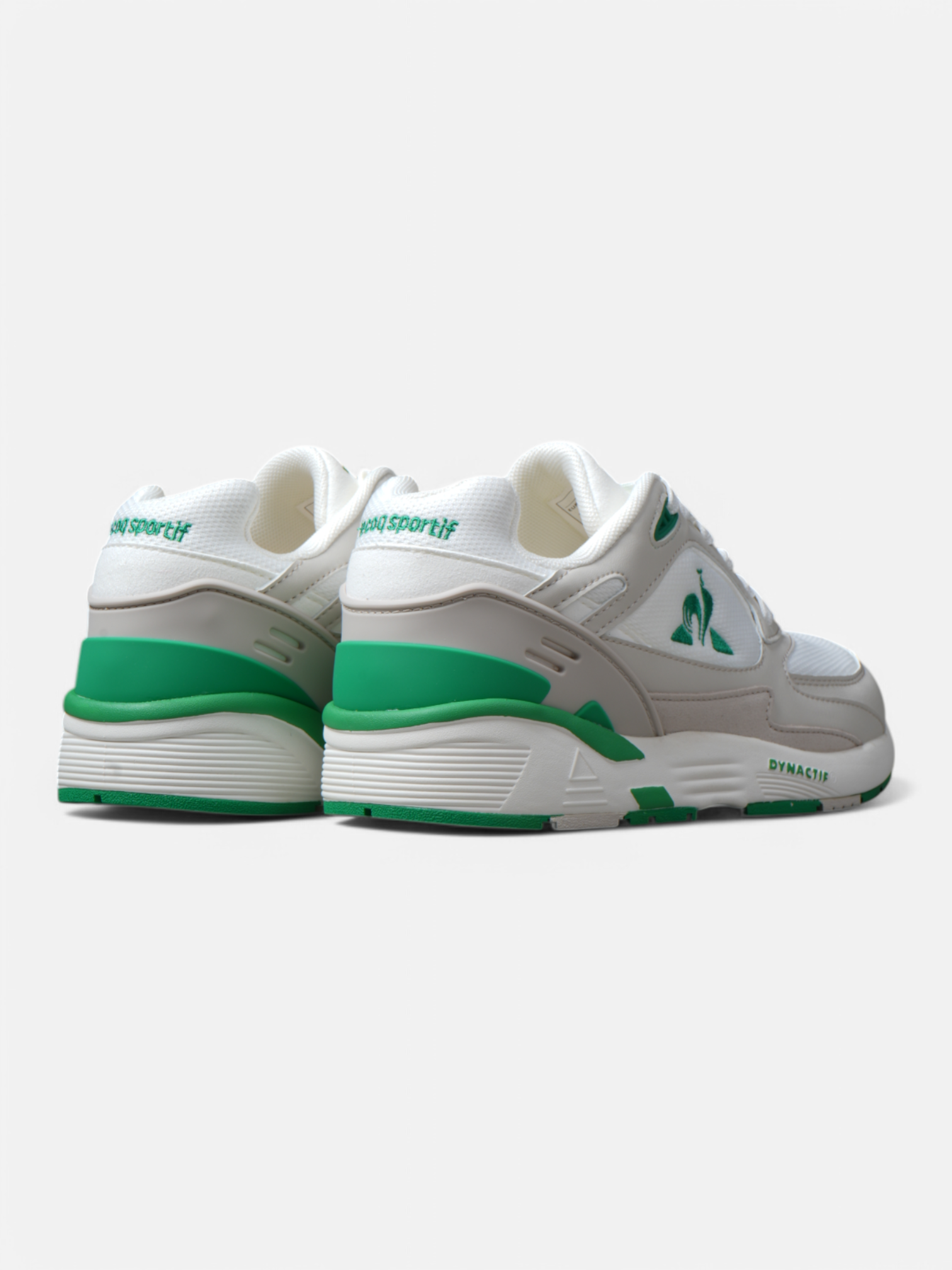 Le Coq Sportif R1100 Classic Sneakers - White & Green Retro Running Shoes for Men & Women | Comfortable Casual Wear for Gym, Walking & Everyday Fashion