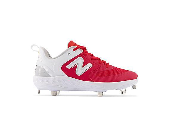New Balance Women's VELO v3 Metal Fastpitch Softball Cleats - Red & White (SMVELOR3) | Lightweight & Durable for Competitive Games & Training