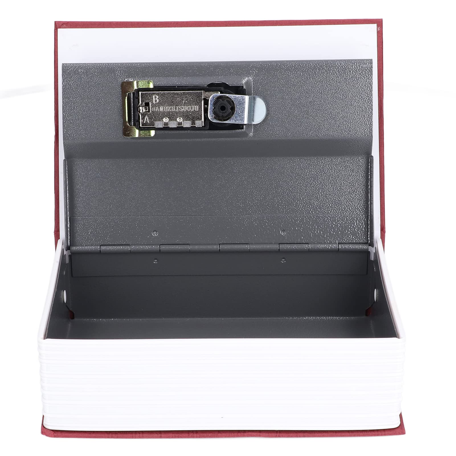 7.1 x 4.7 x 2.2 Inch Book-Shaped Steel Safe Box with Classic Password Lock - Secure Storage for Money, Cash, Passport, Jewelry & Valuables (Red) - Perfect for Home, Office, Travel & Emergency Use