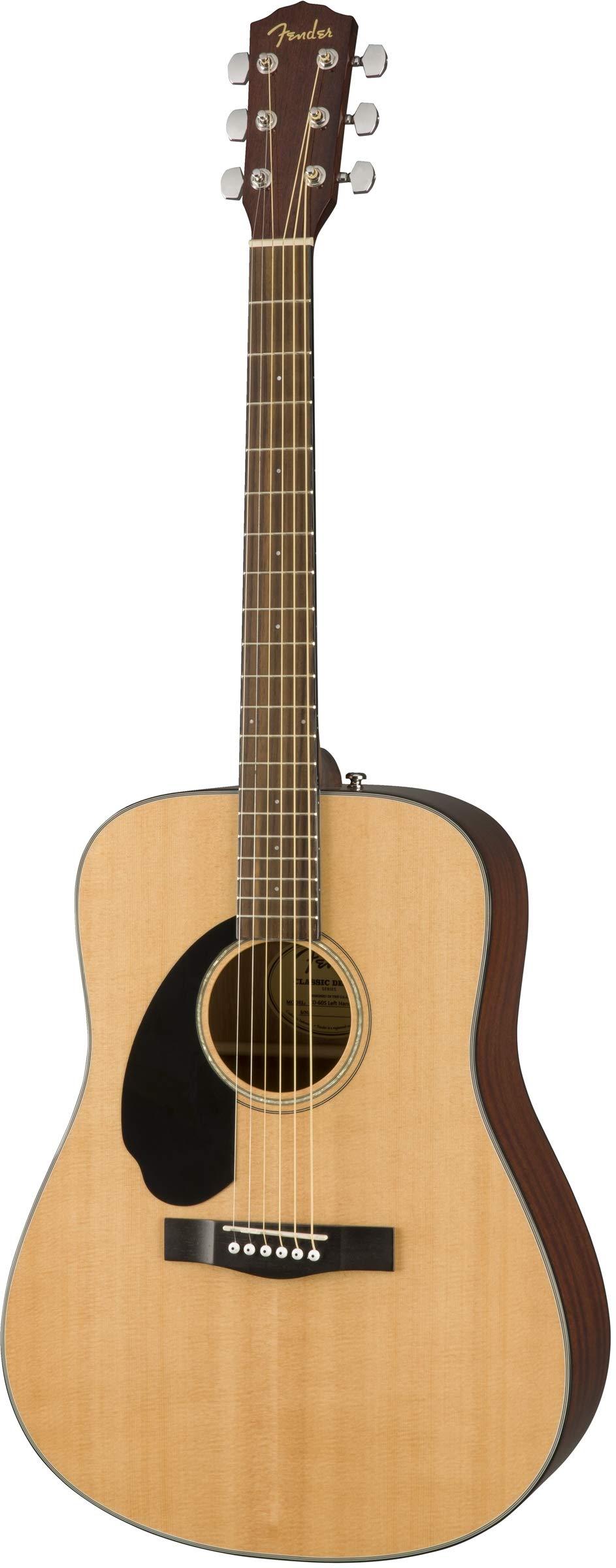 Fender CD-60S Solid Top Dreadnought Left-Handed Acoustic Guitar Bundle - Natural Finish with Hard Case, Tuner, Strap, Strings, Picks & Austin Bazaar DVD | Perfect for Beginners, Live Performances & Home Practice