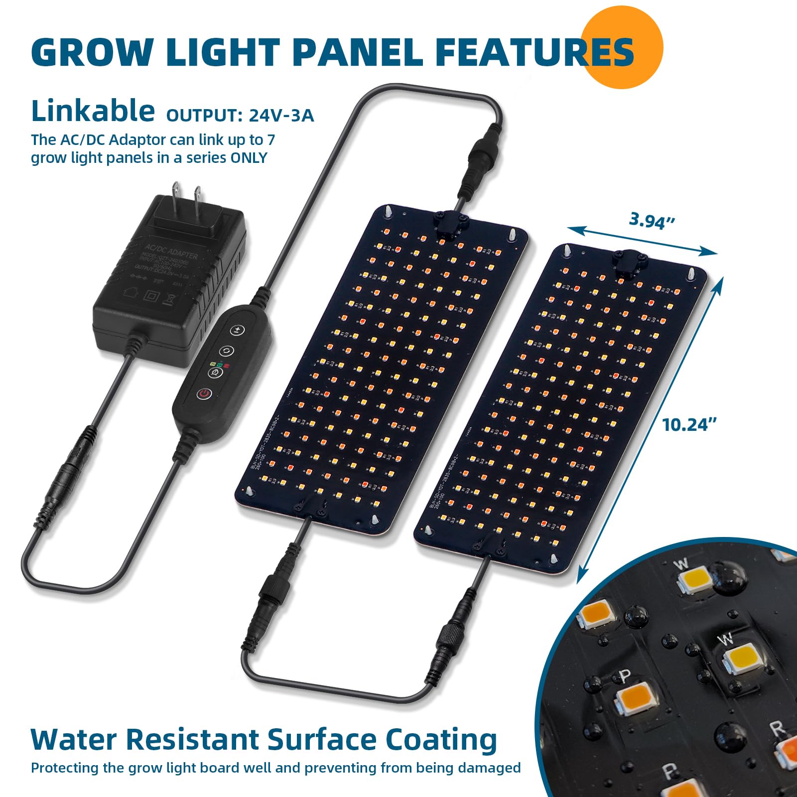 Barrina 6-Tier Plant Stand with 5-Pack 50W Full Spectrum Grow Lights - Adjustable 3 Modes & Auto Timer, Ultra-Thin LED Panel - 15.7
