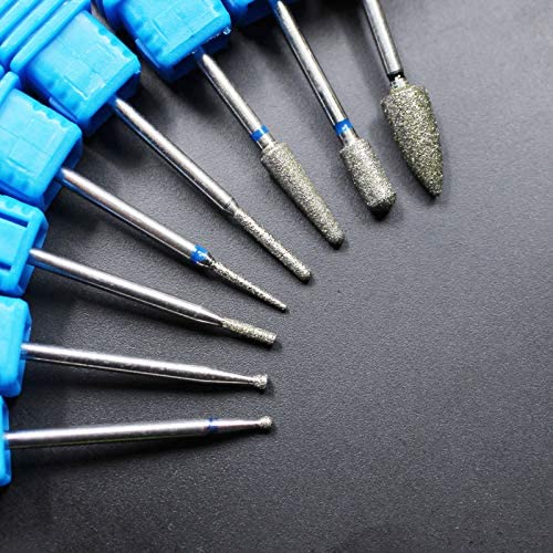 STORE99® 8-Piece Diamond Nail Drill Bits Set for Electric Manicure Machine - Professional Cutters for Acrylic, Gel & Natural Nails - Perfect for Home Salon & Nail Art Enthusiasts