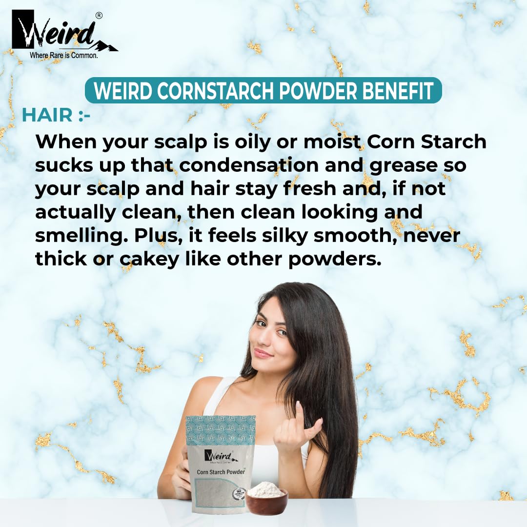 Organic Cornstarch Powder for Baking, Cooking & DIY Crafts - 400g | All-Natural Thickener for Soups, Sauces & Desserts | Gentle Baby Powder & Skin Care | Perfect for Hair Styling, Laundry & Science Experiments