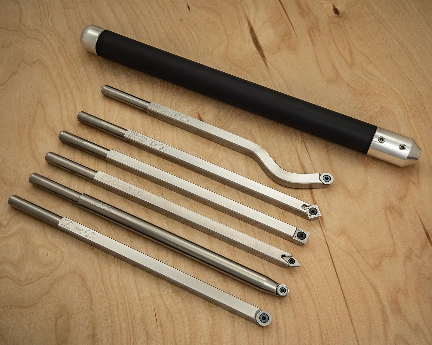6-Piece Full Size Carbide Tipped Wood Lathe Tools Set with Replaceable Inserts, Screws & Torx Wrench | Includes 17