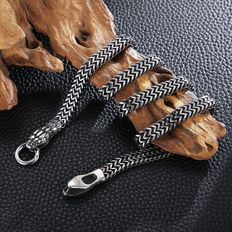 Punk Rock Snake Chain Necklace - Vintage Biker Jewelry for Men & Women - Hiphop & Gothic Style
