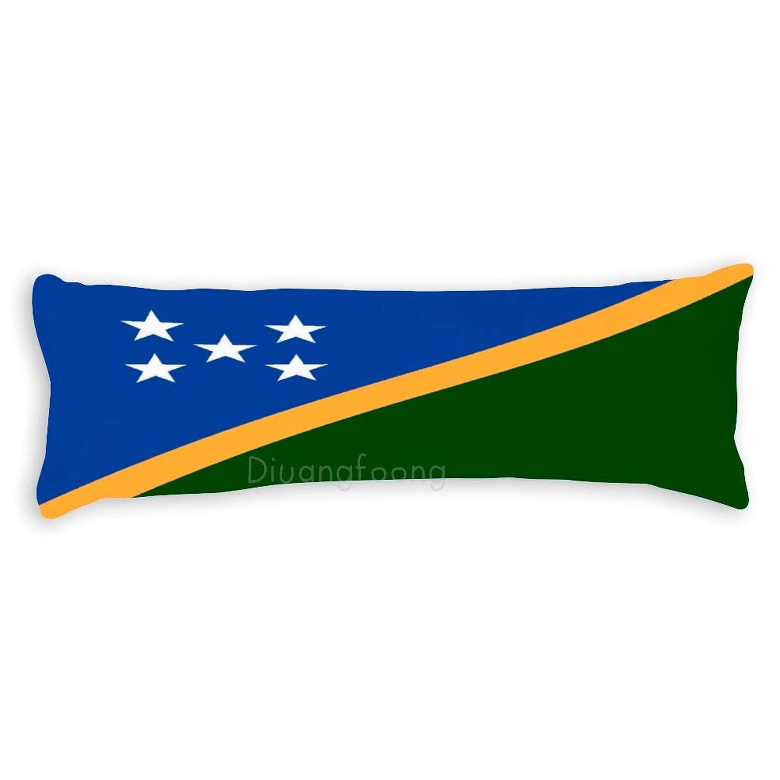 Solomon Islands Flag Body Pillow Cover 20x59 Inch - Decorative Couch Pillow Case with Zipper, Long Throw Pillow Cover for Sofa, Bed & Dorm Room - Perfect for Hugging, Lounging & Home Decor