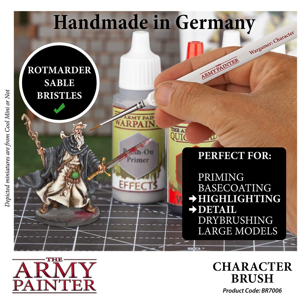 The Army Painter Wargamer: Premium Fine Detail Paint Brush Set with Rotmarder Sable Hair - Small Model Paint Brushes for Acrylic & Miniature Painting - Perfect for Warhammer, D&D, and Tabletop Gaming
