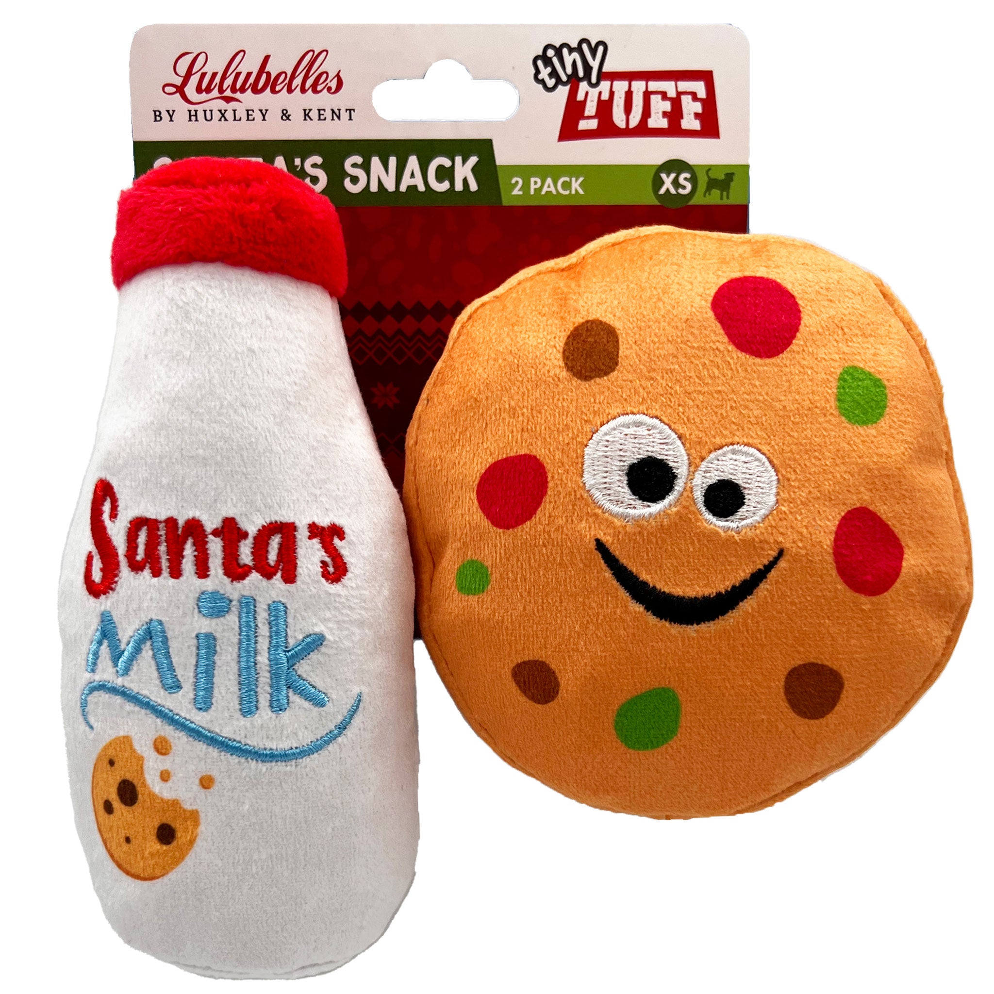 Huxley & Kent Tiny Tuff Santa's Snack Durable Dog Chew Toys for Small & Medium Dogs - Perfect for Christmas Gifts, Training Rewards & Playtime Fun