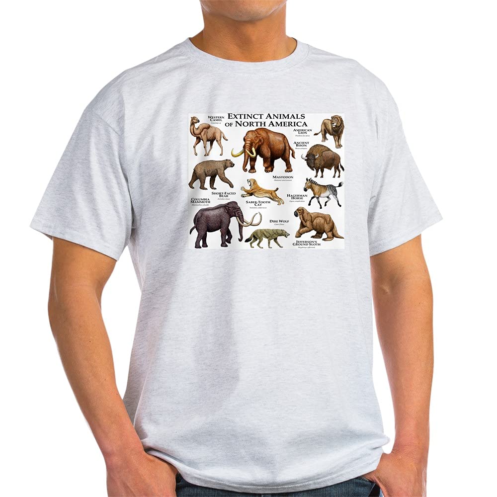 Extinct Animals of North America Cotton T-Shirt | Vintage Wildlife Graphic Tee | Eco-Friendly Casual Wear for Men & Women | Perfect for Nature Lovers, Outdoor Adventures, and Conservation Awareness