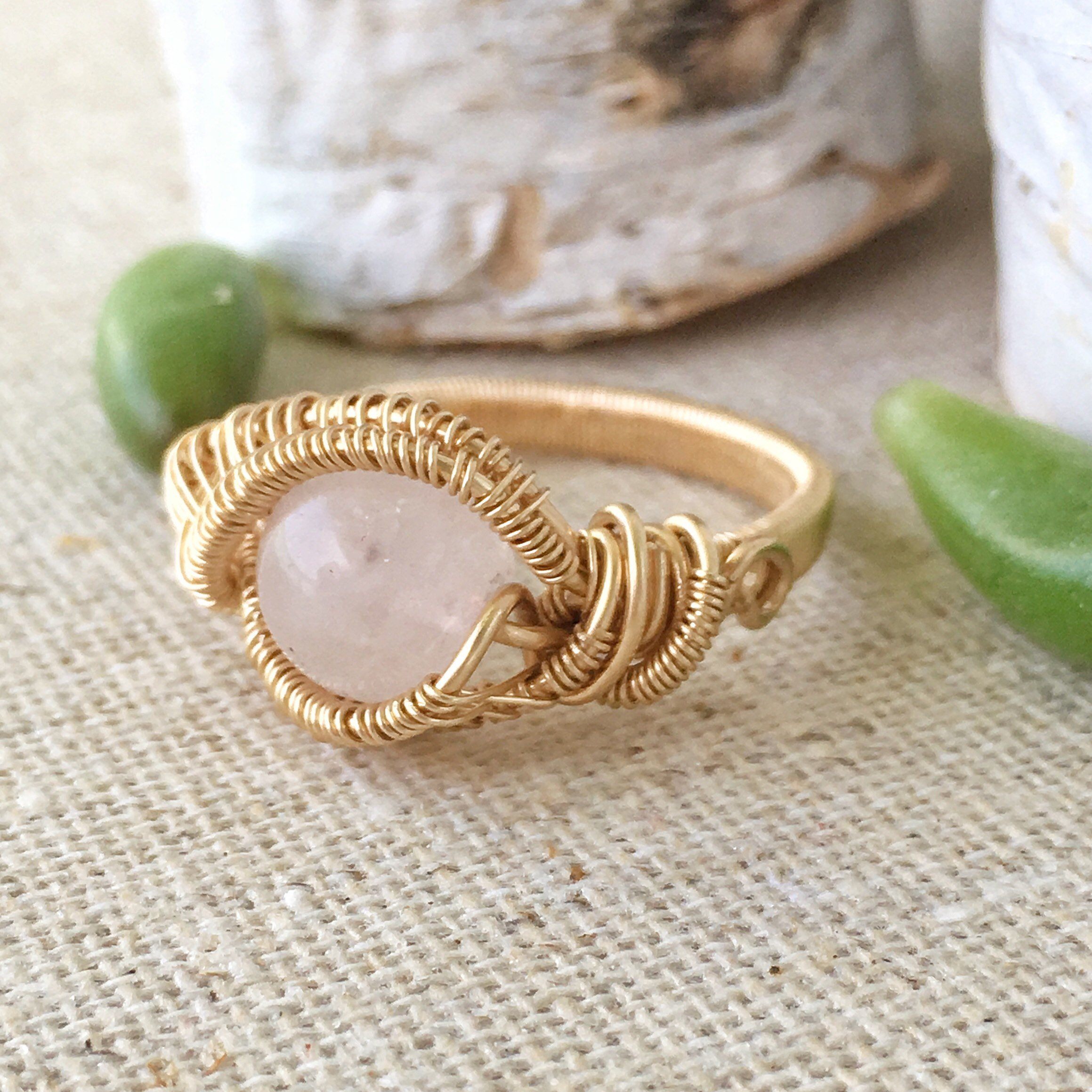 14K Gold Rose Quartz Engagement Ring for Women - Elegant Promise & Wedding Band - Perfect for Proposals, Anniversaries & Romantic Occasions