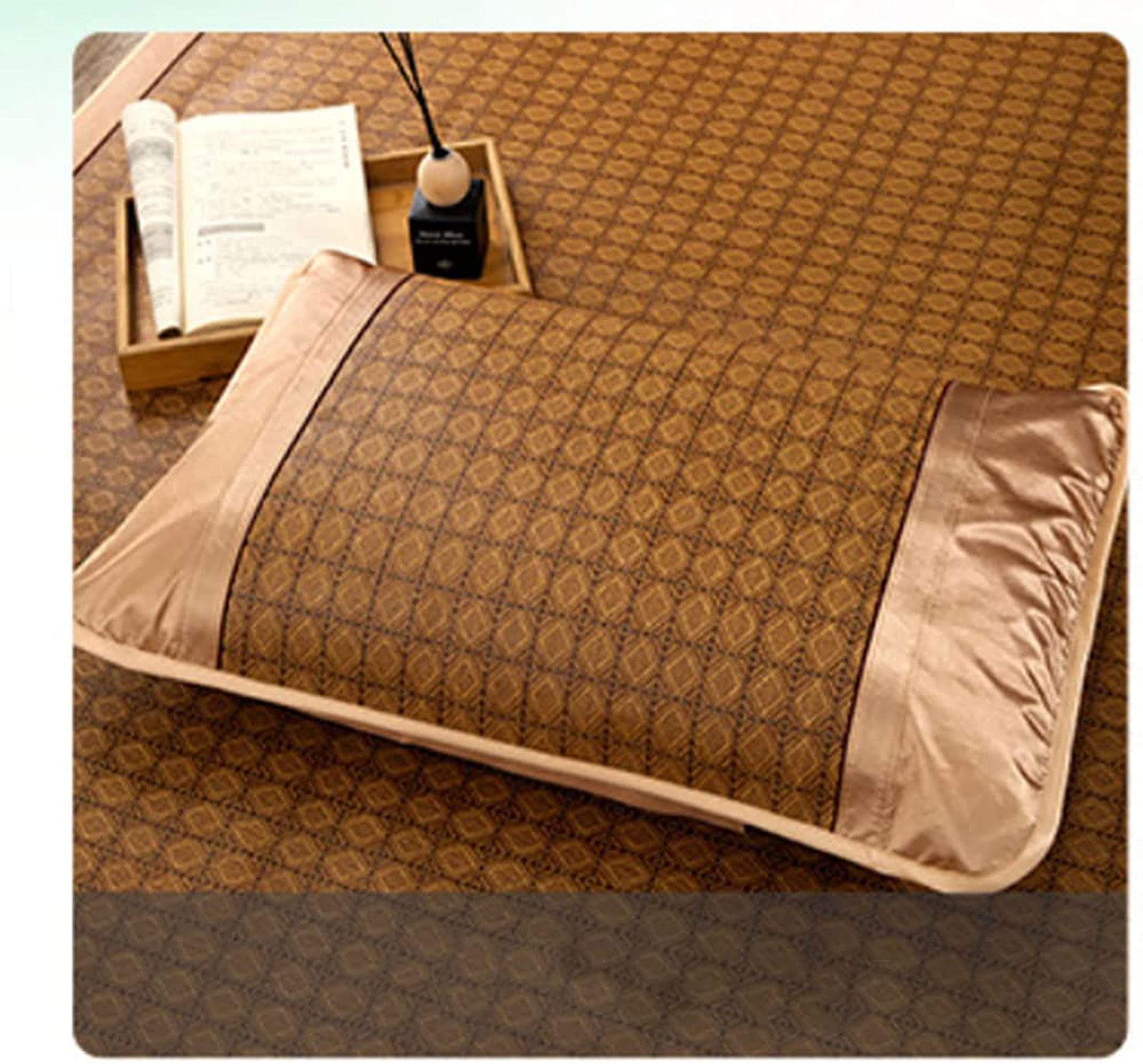 Breathable Rattan Cooling Mattress Pad - Foldable Ventilated Summer Sleeping Mat for Home, School & Dormitory - 90x190cm (35x75inch) - Perfect for Hot Weather & Outdoor Camping