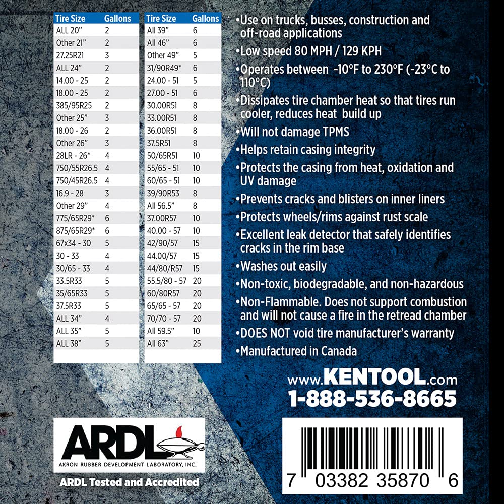 Ken-Tool Tire and Rim Conditioner 5 Gallon - Premium Tire Shine & Protectant for Cars, Trucks & Motorcycles - Perfect for Auto Detailing & Tire Maintenance