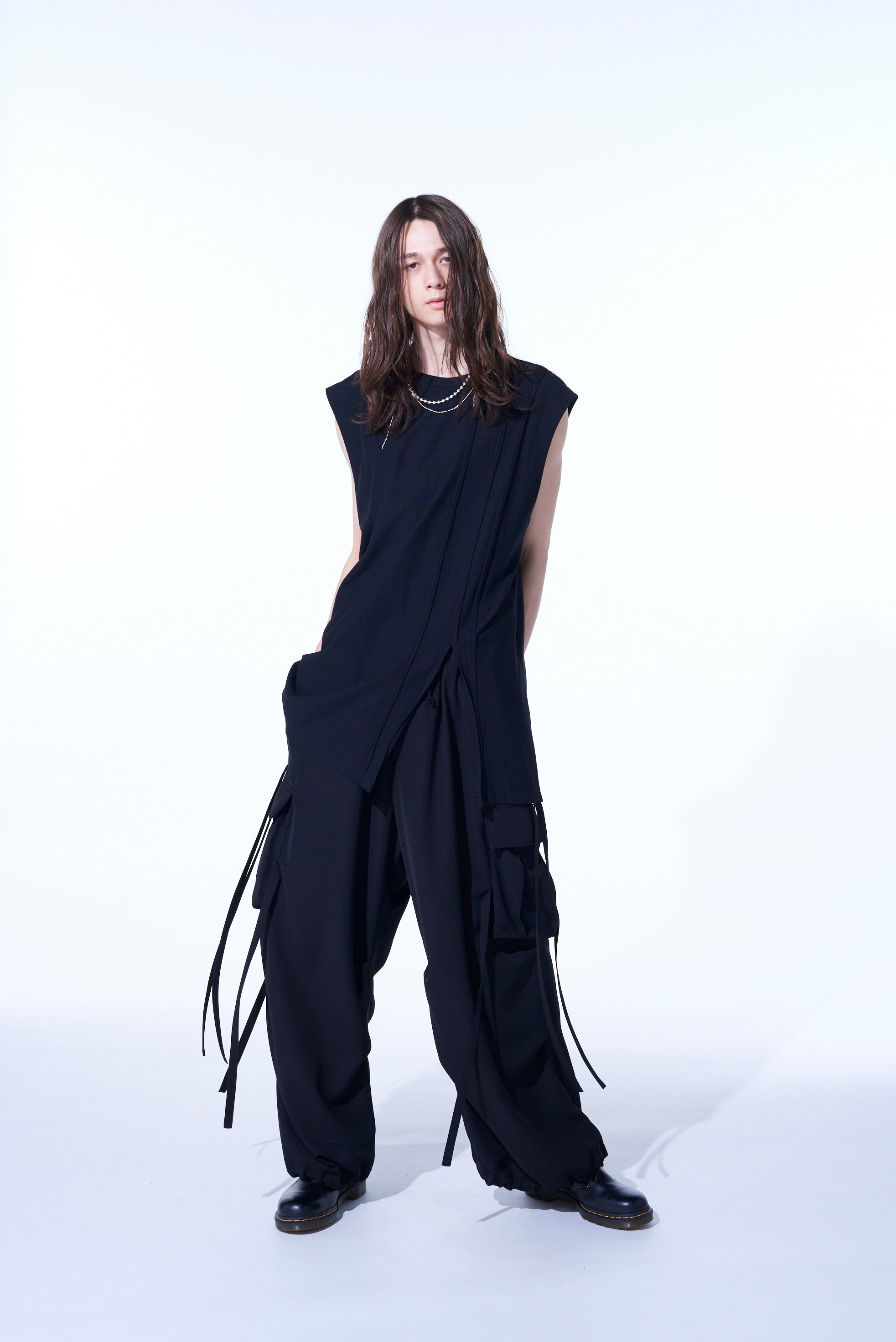 Soft Cotton Jersey Vertically Grafted Sleeveless Top with Hem Slit - Women's Casual Summer Tank Top for Beach, Travel & Everyday Wear
