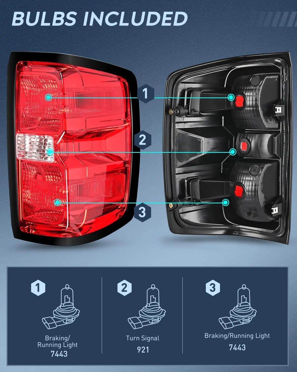 2014-2019 Chevy Silverado 1500/2500HD/3500HD & GMC Sierra 3500HD LED Tail Light Assembly - OE Style Replacement Rear Lamp for Improved Visibility & Safety - Perfect for Off-Roading, Towing & Night Driving