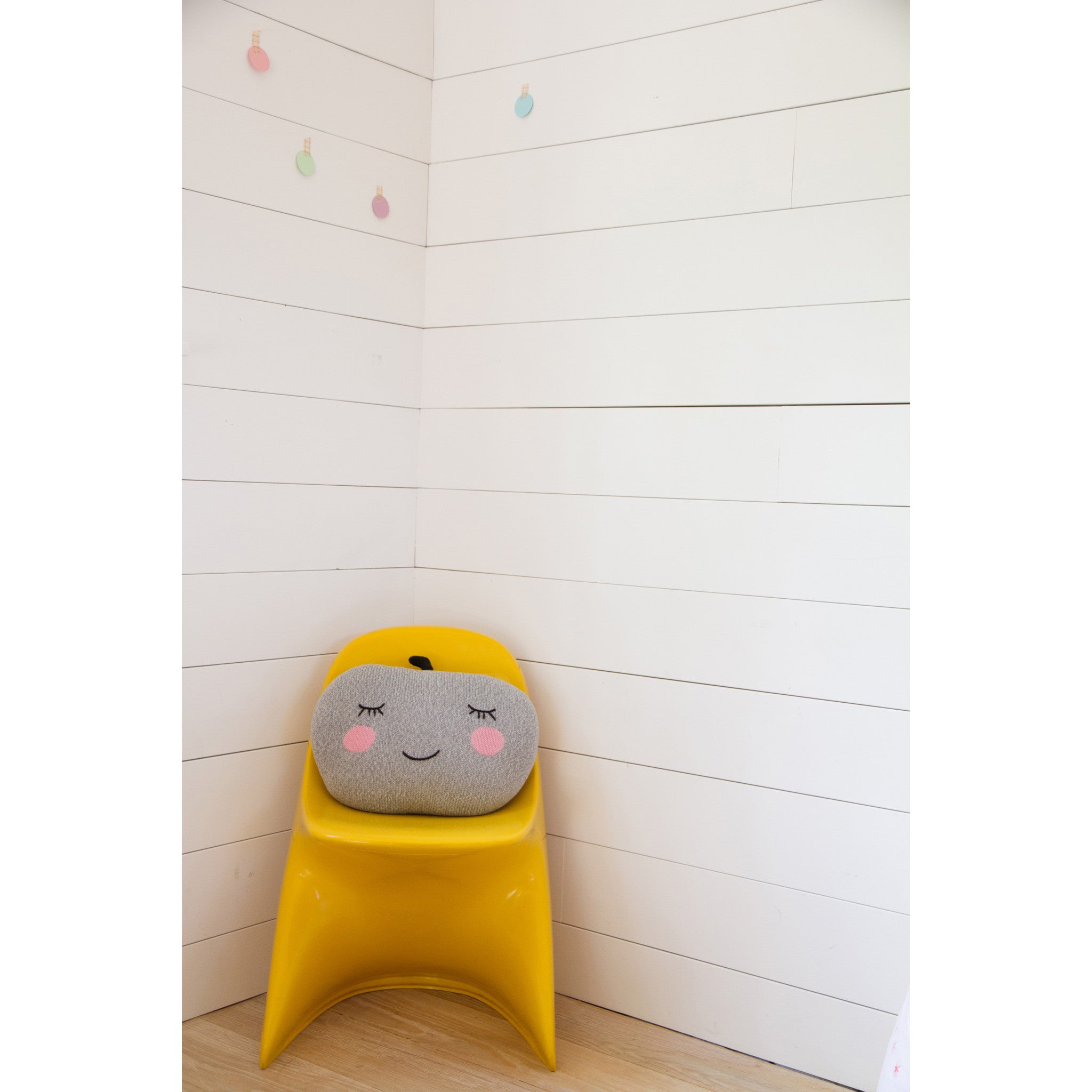 Blabla Kids Pillow - Soft Grey Apple Design for Children's Bedroom Decor & Nursery Comfort - Perfect for Toddler Naps, Playtime & Cozy Reading Corners
